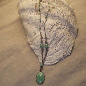 Fab Czech Glass Art Deco Necklace Green Max Neiger